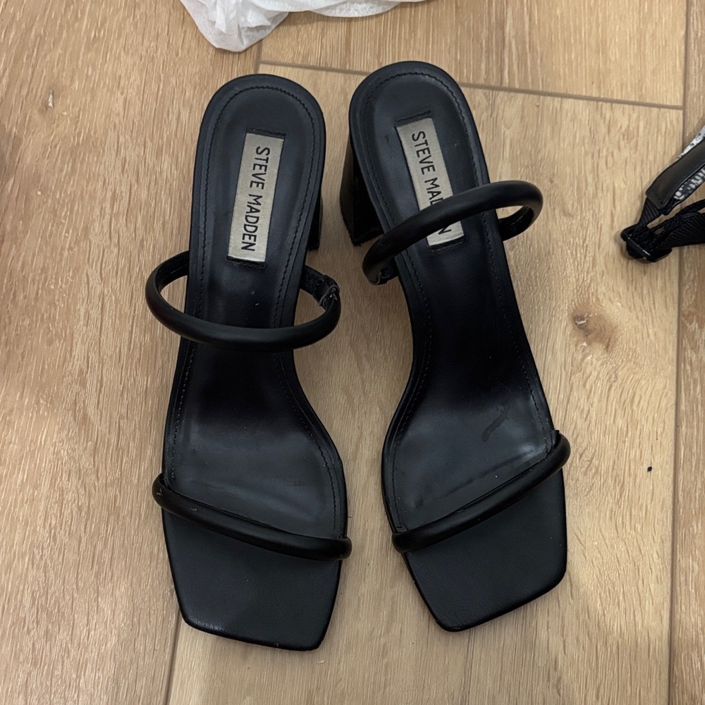 Steve Madden Black Strappy Heels